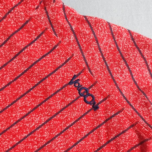 Volcom full zip hoodie women's size M (12) red with black stripes logo patch - Picture 5 of 13